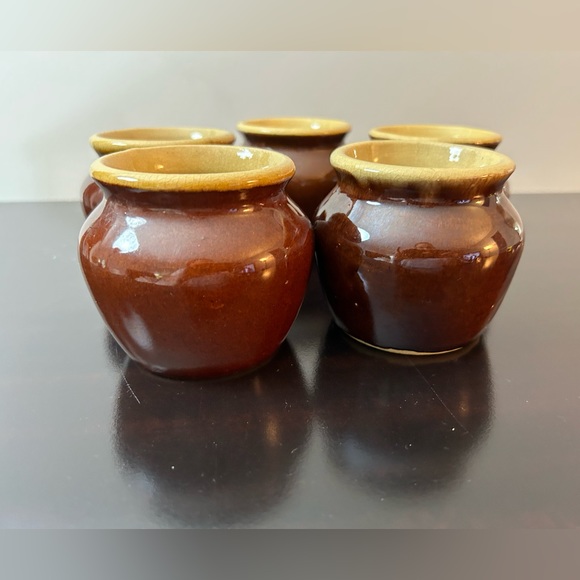 Circa 1930’s Heinz 57 Yellow Ware Brown Glaze Bean Pot Lot of 5 Pieces - Picture 8 of 15